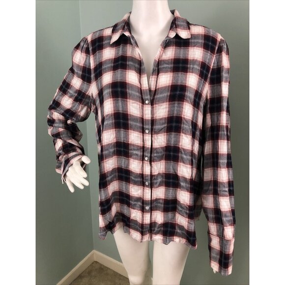 NWT Women's Paige L/S Enid Plaid Snap-Front Shirt Sz Large - Picture 5 of 12